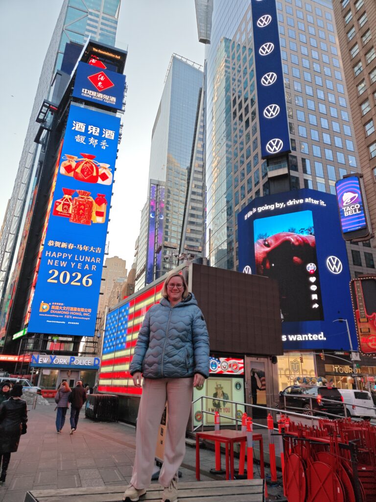 Nadia op Times Square in New York